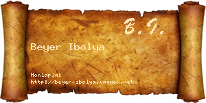Beyer Ibolya névjegykártya